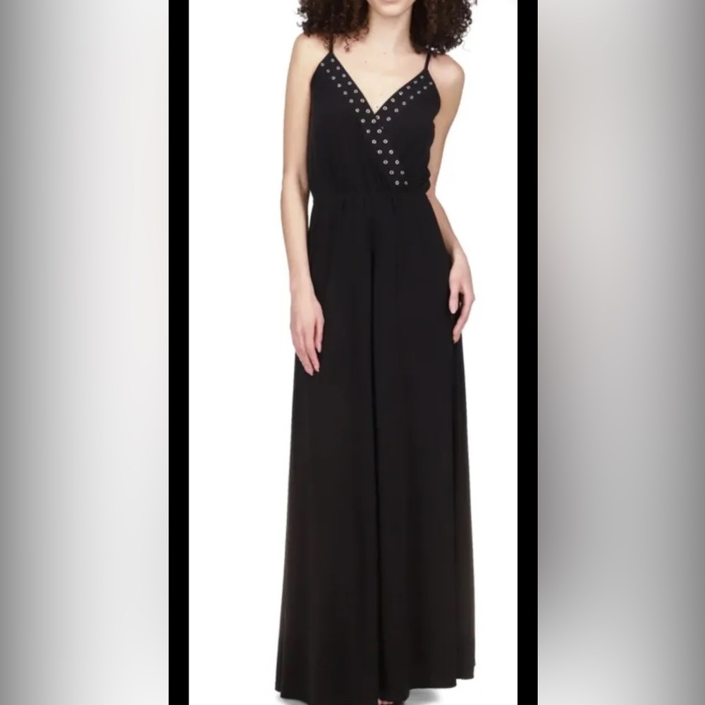 ♥️ MICHAEL KORS Womens Black Adjustable Unlined Grommet Dress Petites